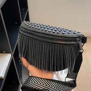 Studded Fanny pack with fringe